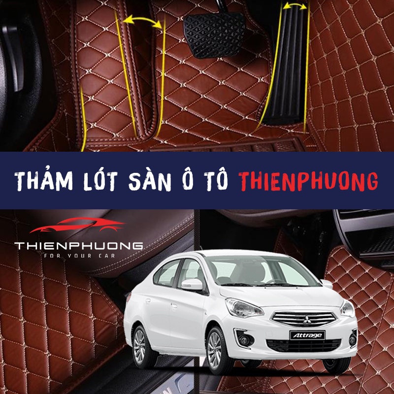 Thảm lót sàn ô tô 6d cao cấp cho xe Mitsubishi Attrage da Pu không mùi, chống thấm nước