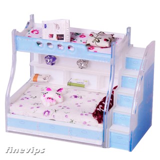 Mô hình giường 2 tầng mini 1/12 cho nhà búp bê