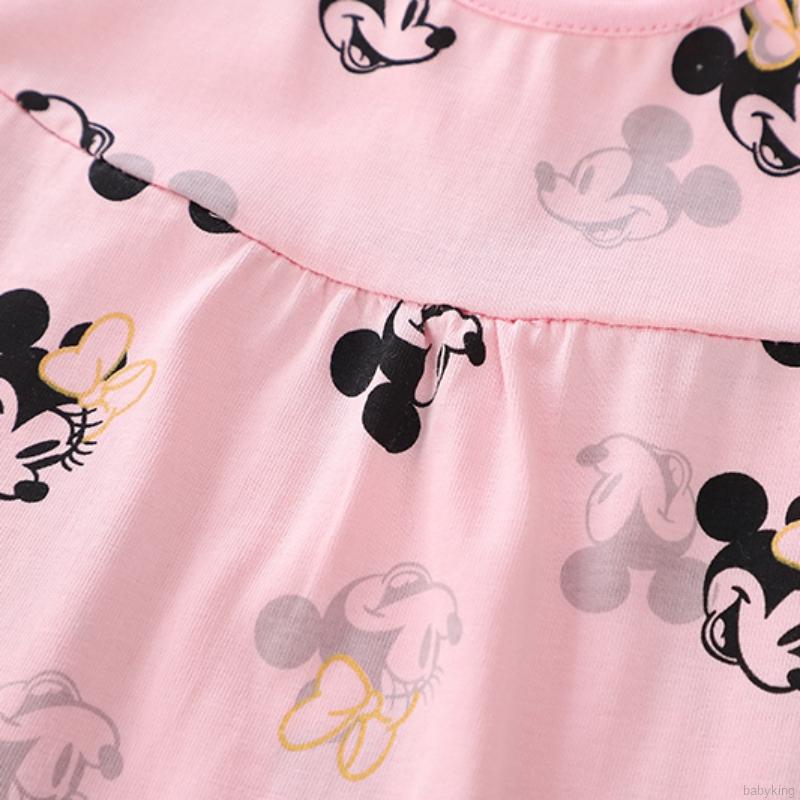 Đầm dáng chữ A in hình chuột Mickey dễ thương dành cho bé gái