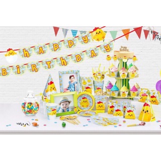 3 mẫu Set sinh nhật để bàn, chủ đề gà con