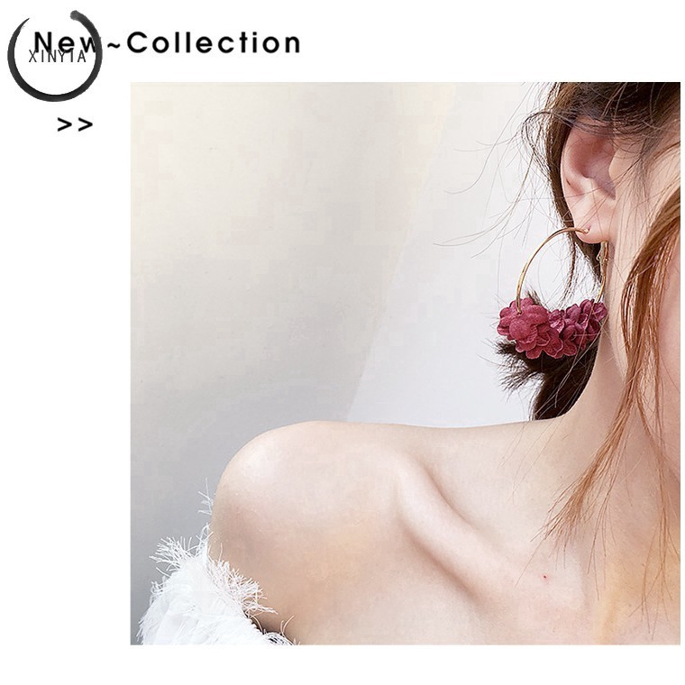 Khuyên Tai Phối Hình Hoa Xinh Xắn Nhiều Màu Cho Nữ