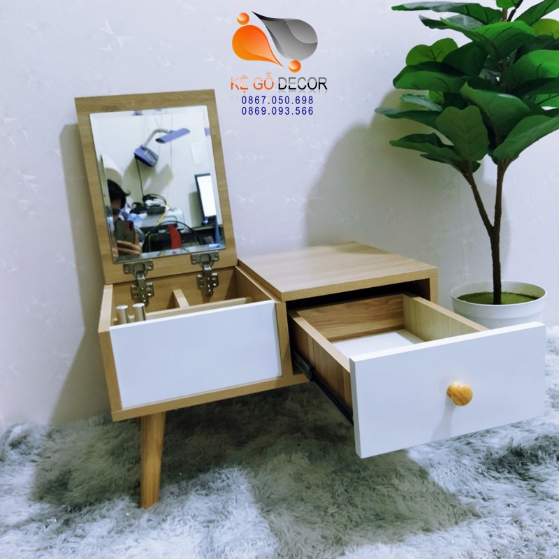 Bàn Trang Điểm , Bàn Phấn Mini Ngồi Bệt Gỗ MDF Phủ Min Cực Đẹp