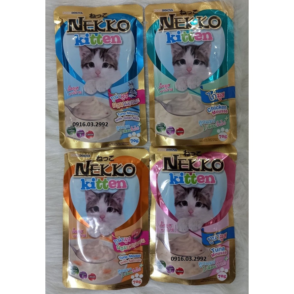 [Mã PET50K giảm Giảm 10% - Tối đa 50K đơn từ 250K] Pate cho mèo con nekko 70gr, Pate nekko