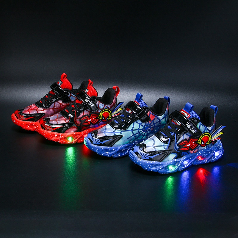 Giày Sneaker Phối Lưới Thoáng Khí Trọng Lượng Nhẹ Có Đèn LED Dành Cho Bé Trai Và Bé Gái