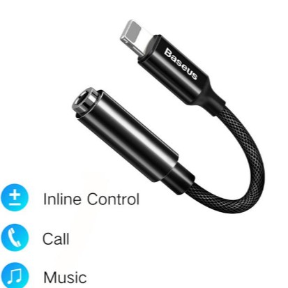Jack chuyển tai nghe BASEUS từ cổng LIGHTNING sang tai chân 3.5mm có hỗ trợ đàm thoại cho iPhone/iPad - BASEUS L3.5