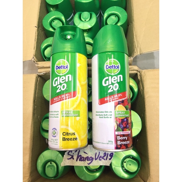 Bình Xịt Diệt Khuẩn và Virus Dettol Glen 20 Spray Disinfectant 300g – 101 lần xịt