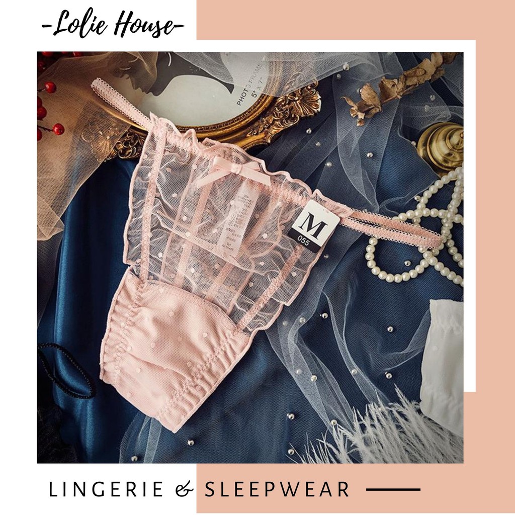Quần lót dây ren lưới voan lọt khe sexy chấm bi dễ thương LOLIE HOUSE - LK8 | BigBuy360 - bigbuy360.vn