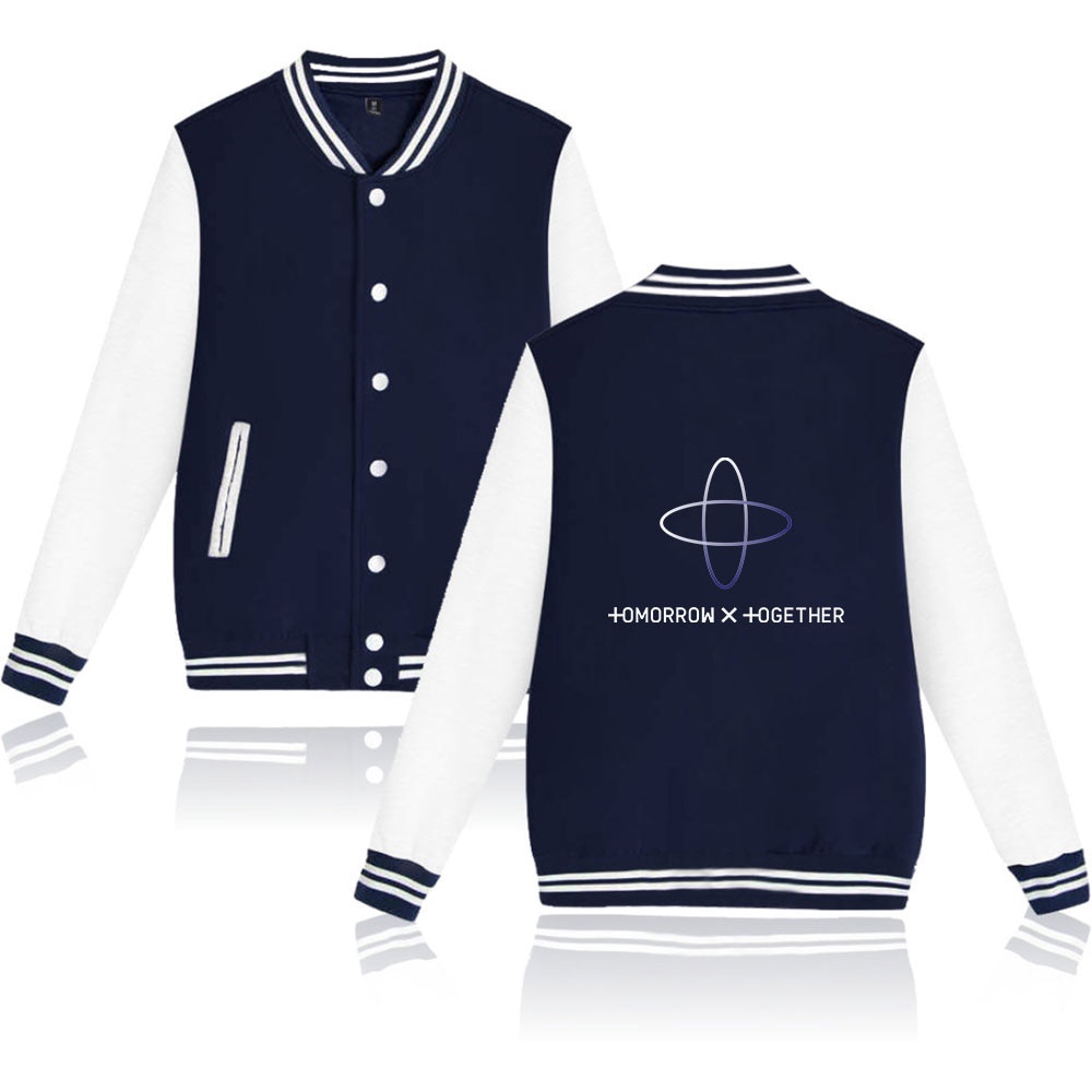 Áo Khoác Bóng Chày In Logo Nhóm Nhạc Kpop Tomorrow X Together Txt Yeonjun Phong Cách Đường Phố