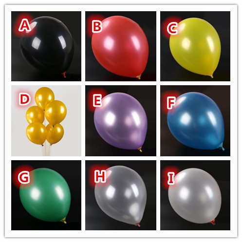 Bộ 10 bong bóng cao su nhiều màu trang trí tiệc