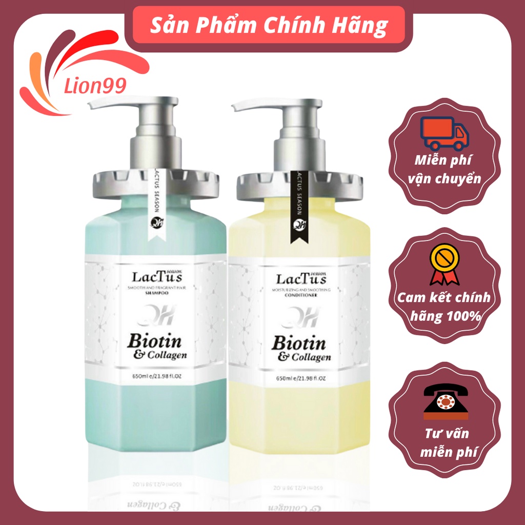 Dầu gội biotin lactus season ngăn gàu, giảm rụng tóc QH lactus season biotin collagen 650ml