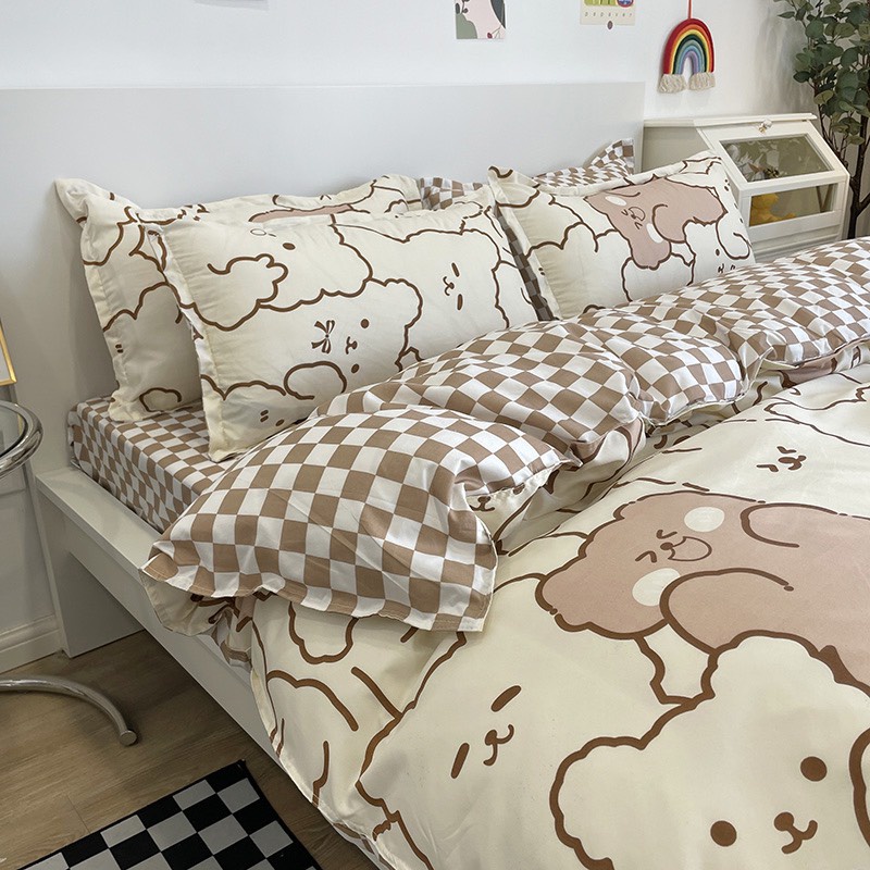 Bộ chăn ga cotton poly họa tiết thú cưng set 4 chăn ga gối cao cấp -hàng nhập khẩu loại 1 | BigBuy360 - bigbuy360.vn