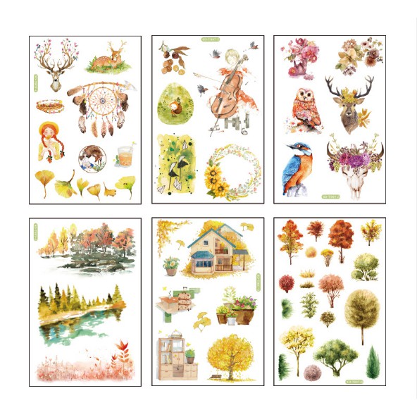 Set 6 tấm sticker nhiều chủ đề