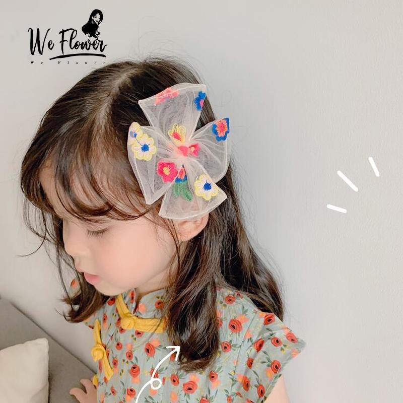 Kẹp Tóc Hình Nơ Phối Ren Đáng Yêu Cho Bé Gái
