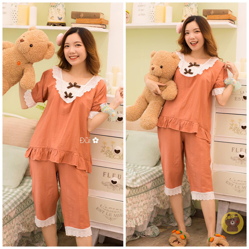 [HOT] Set bộ Tơ Đũi lửng phối ren đủ màu | BigBuy360 - bigbuy360.vn