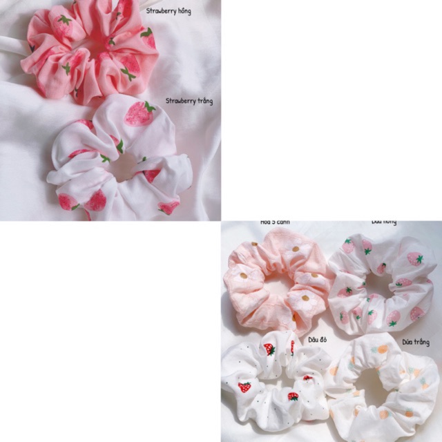 Cột tóc scrunchies hoa quả