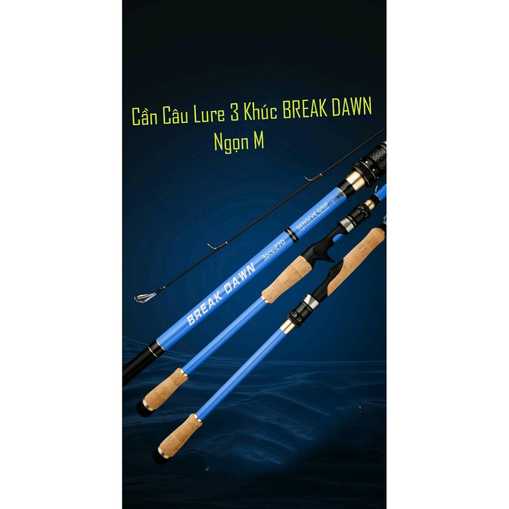 Cần Câu Lure 3 Khúc BREAK DAWN Thu Gọn 65cm Đồ Câu Lure Cần chuyên câu lóc
