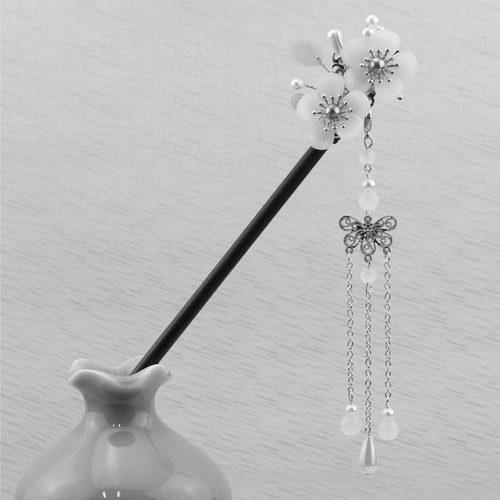 NICKOLAS Trâm Cài Tóc Bằng Gỗ Phối Tua Rua Phong Cách Cổ Điển Cho Nữ