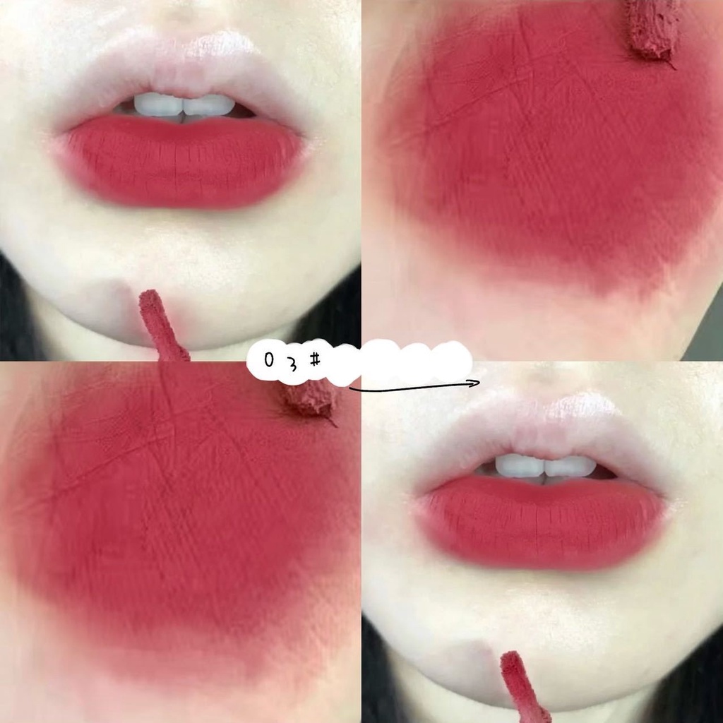 [Hàng mới về] Set 3 thỏi son kem nhung lì VONGEE  mịn dưỡng ẩm chống dính cốc độc đáo