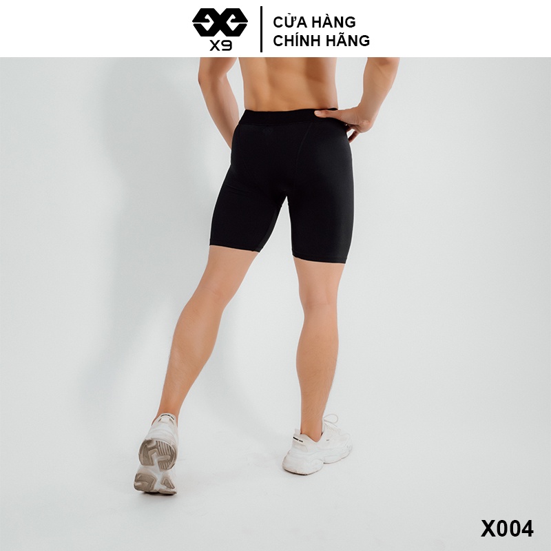 Quần Short Legging Nam Ngắn Ôm Bó Cơ Giữ Nhiệt - LocalBrand X9 - Tập Gym Đá Bóng Yoga Chạy Bộ - X004 Đen