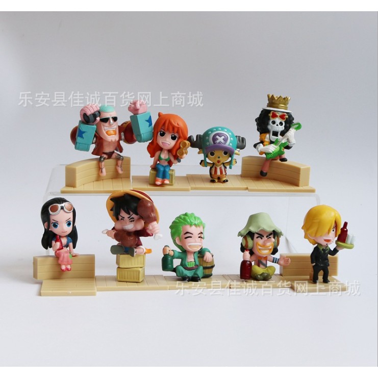 Bộ mô hình 09 nhân vật team One Piece trong bữa tiệc