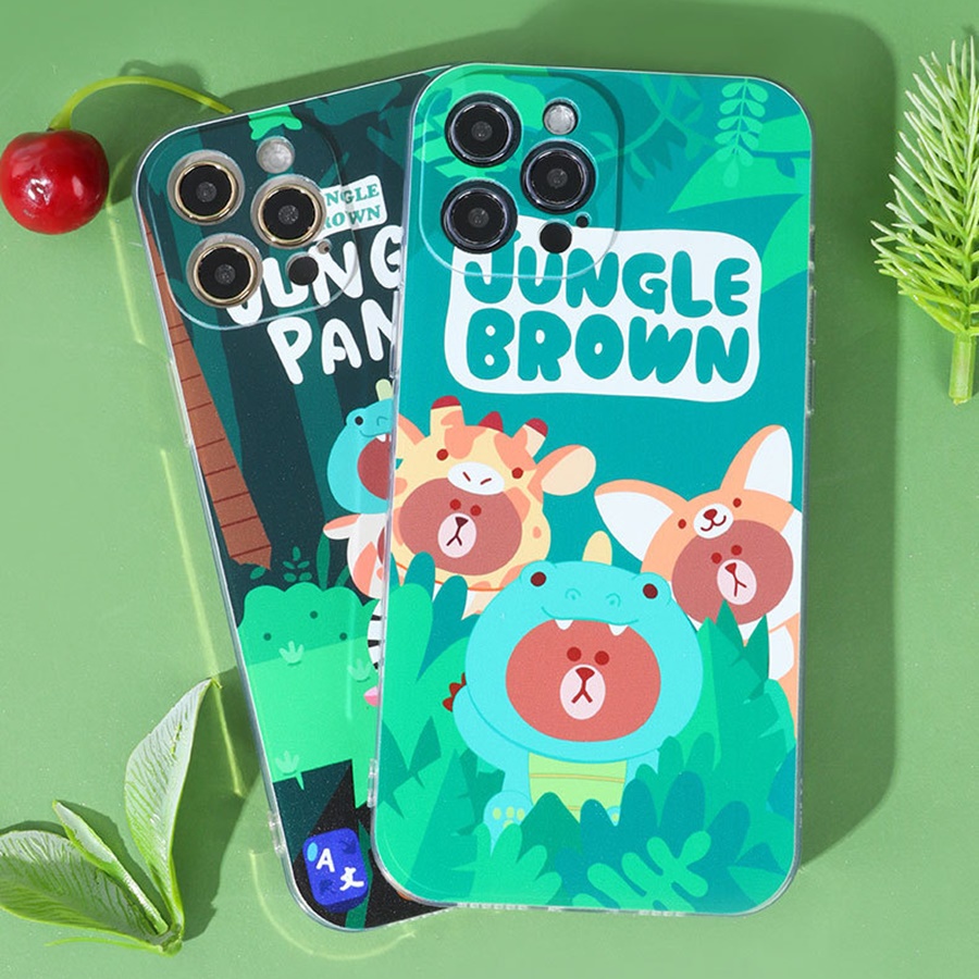 Ốp lưng Iphone Gấu rừng xanh cạnh trong các dòng 7/7plus/8/8plus/x/xr/xs/11/12/pro/max/plus/promax [Tomax Shop]
