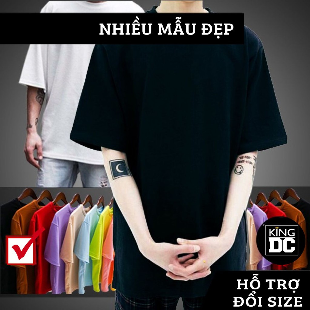 Áo thun trơn nam nữ tay lỡ Unisex-áo phông tay lỡ chất liệu mềm mịn thoải mái thoáng mát chuẩn hàng may xưởng KING DC | BigBuy360 - bigbuy360.vn