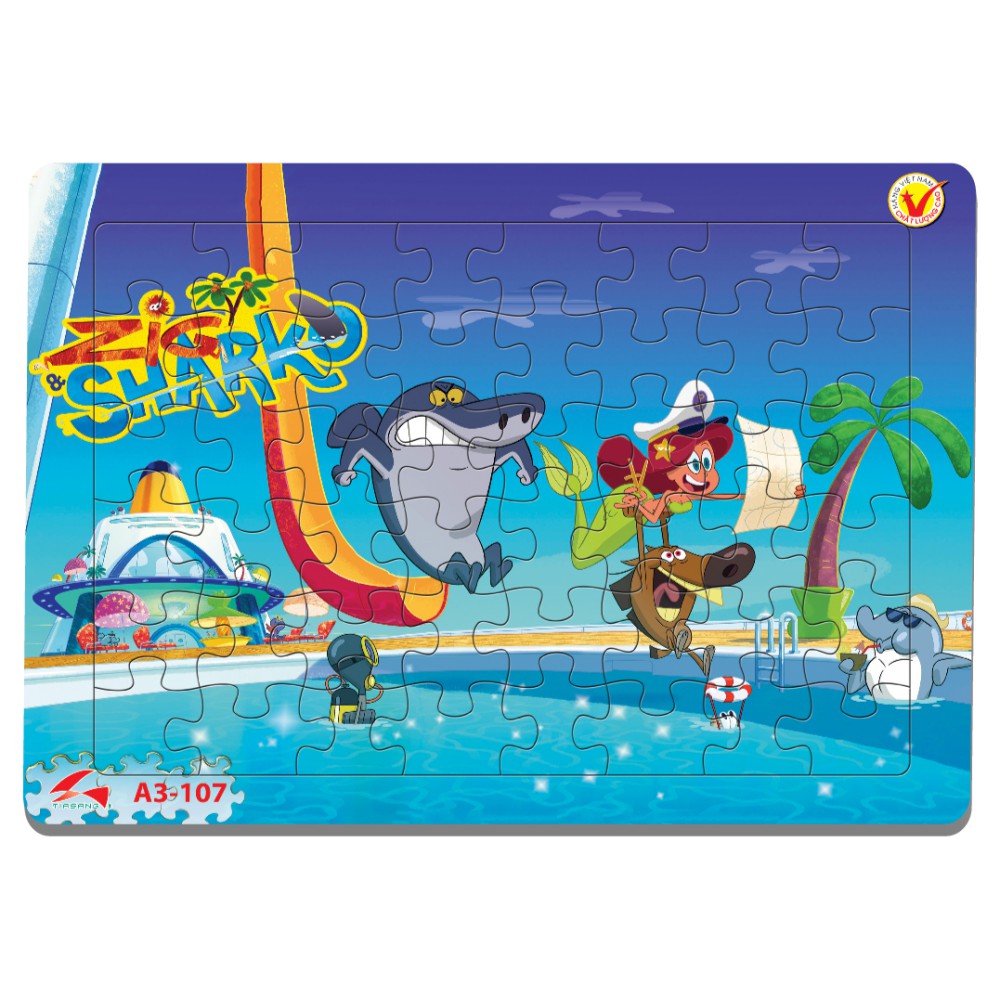 Tranh xếp hình cho bé 48 mảnh ghép khổ A3 jigsaw puzzle. Tia Sáng Việt Nam. Đồ chơi xếp hình trí Tuệ cho bé từ 3 tuổi