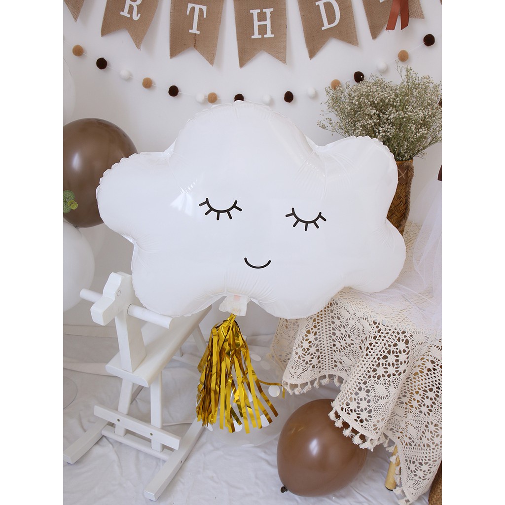 Sét trang trí sinh nhật cho bé tặng kèm bơm bóng và băng keo phong cách Hàn Quốc