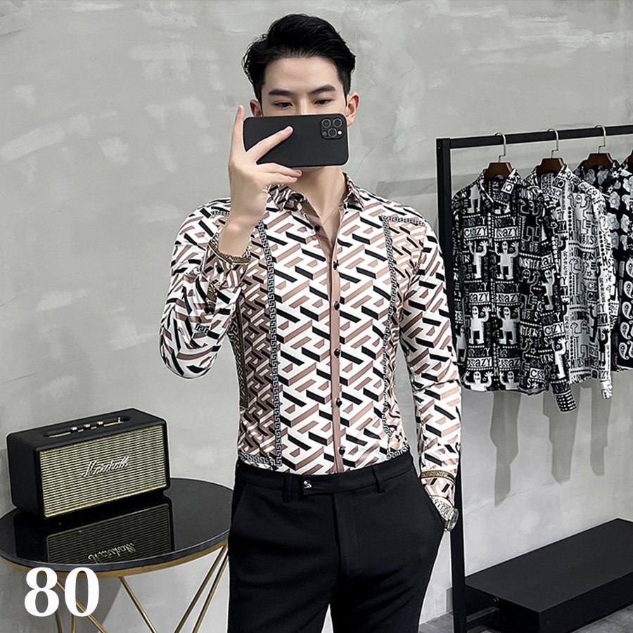 áo sơ mi nam dài tay họa tiết 3D áo kiểu hàn quốc công sở đẹp thời trang Halla