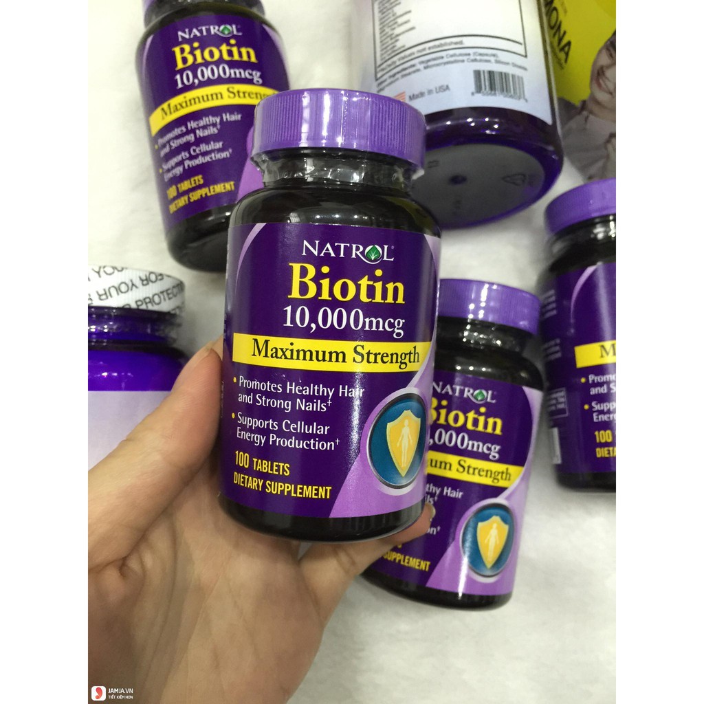 Combo NATROL BIOTIN đẹp da móng mọc tóc hair skin nails nail biotin burst neocell beauty burst 10000mcg 100v Date 2020