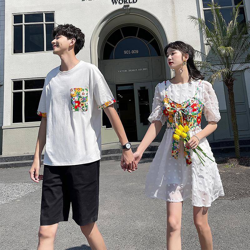 Bộ Đầm Hai Dây + Áo Khoác Ngắn Tay + Đầm Cổ Tích Phong Cách Mới Thời Trang Mùa Hè 2021 Dành Cho Cặp Đôi