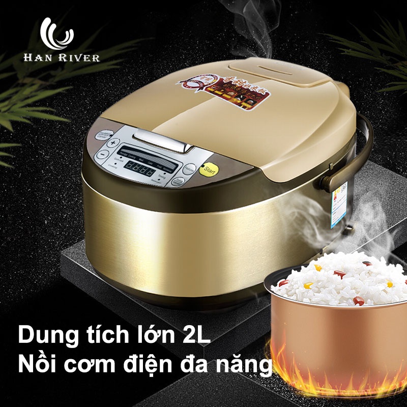 Han River Nồi Cơm Điện 2lit | Công Suất Cao 900W | Dung Tích 2.0 Lít | Chảo Chống Dính Hàng Chính Hãng