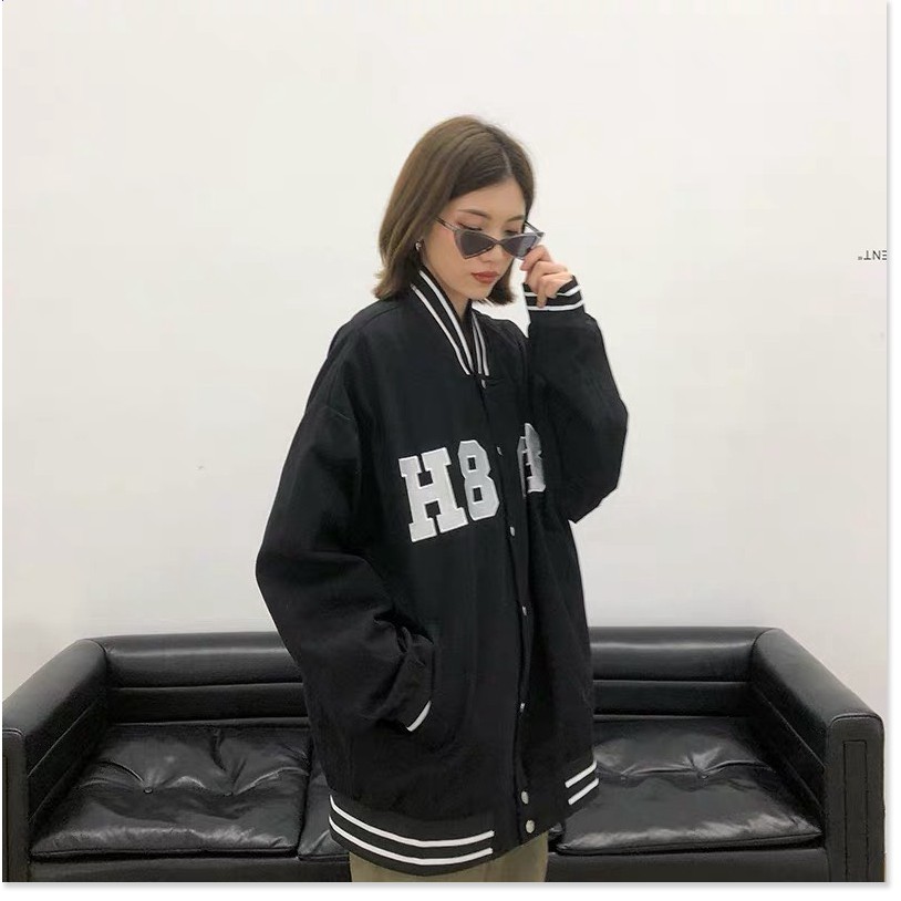 Áo khoác hoodie nữ phong cách bomber sành điệu fom rộng phủ mông