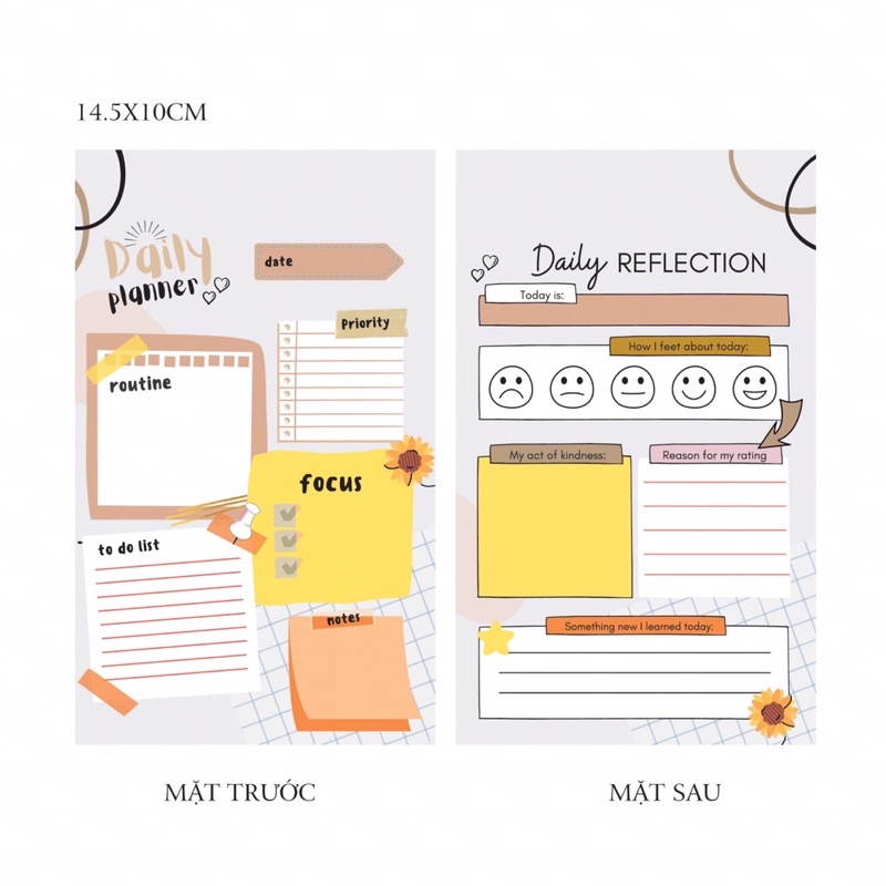 DAILY PLANNER- Sổ ghi note kế hoạch và mục tiêu hàng ngày, sổ ghi kế hoạch hằng ngày size 10x14.5