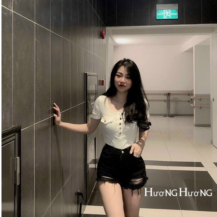 Áo kiểu nữ bozip co giãn sang chảnh nắp túi phối cúc AT01- phamtrangredep shop