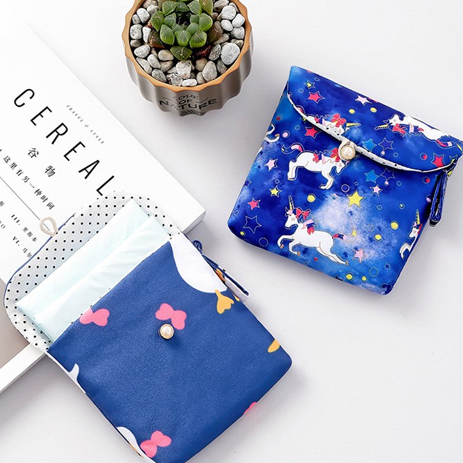 Túi nhỏ hình vuông bằng vải cotton họa tiết dễ thương đựng khăn ăn tiện lợi | BigBuy360 - bigbuy360.vn