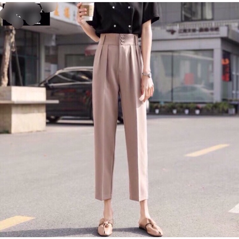 Quần Baggy vải 3 cúc lưng  - Hàng Quảng Châu