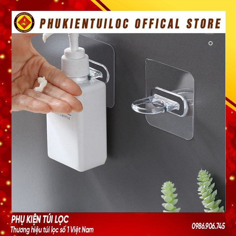 Móc treo chai đựng dầu gội, lọ đựng nước rửa tay, sữa tắm thay thế kệ góc tường nhà tắm đa năng