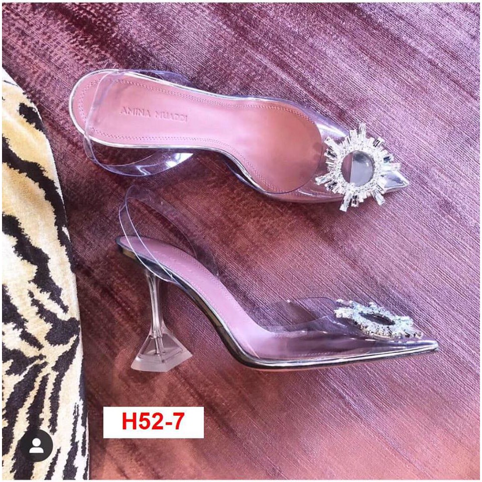 H52-7 Amina Muaddi sandal cao 10cm siêu cấp