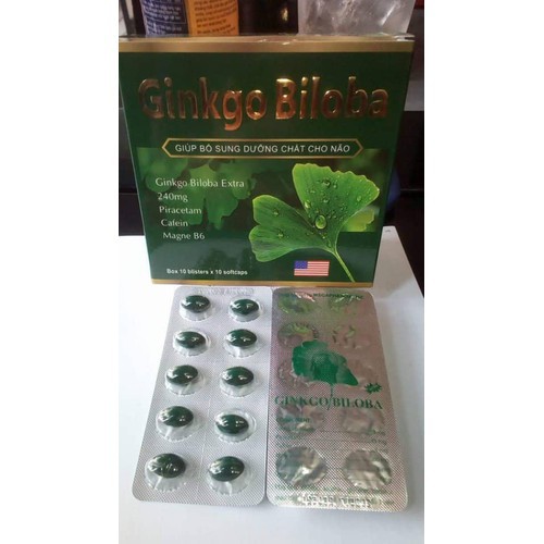 HOẠT HUYẾT DƯỠNG NÃO GINKGO BILOBA 240MG - GIÚP BỔ SUNG DƯỠNG CHẤT CHO NÃO - TĂNG CƯỜNG TUẦN HOÀN MÁU NÃO - HỘP 100 VIÊN