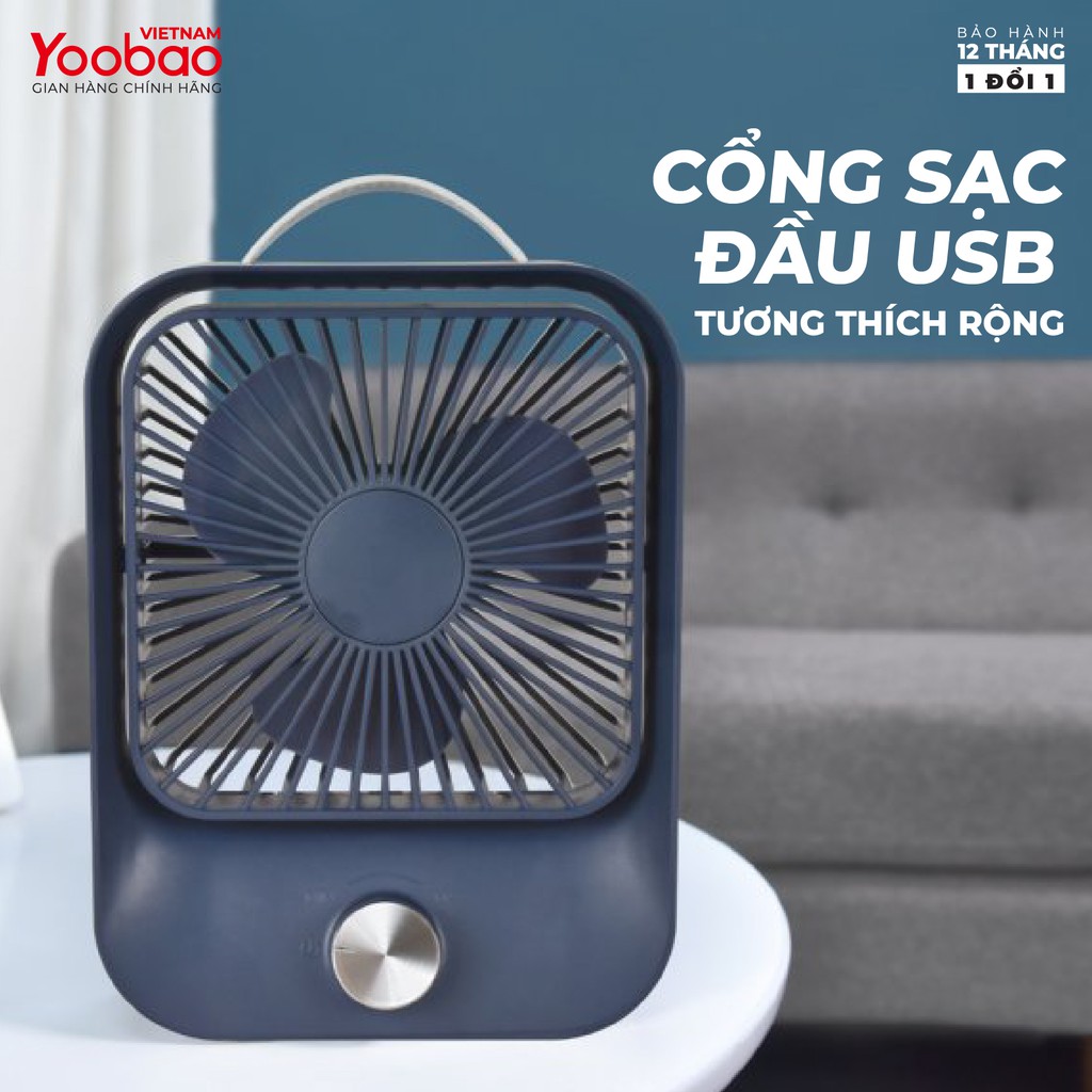 Quạt sạc mini để bàn làm việc YOOBAO LJQ-119 2400mAh - Chạy liên tục lâu - Hàng chính hãng - Bảo hành 12 tháng 1 đổi 1 | BigBuy360 - bigbuy360.vn