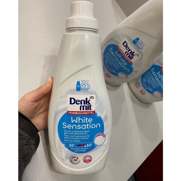 Nước giặt tẩy quần áo trắng, đồ tối màu Denkmit 1000ml Hàng Đức