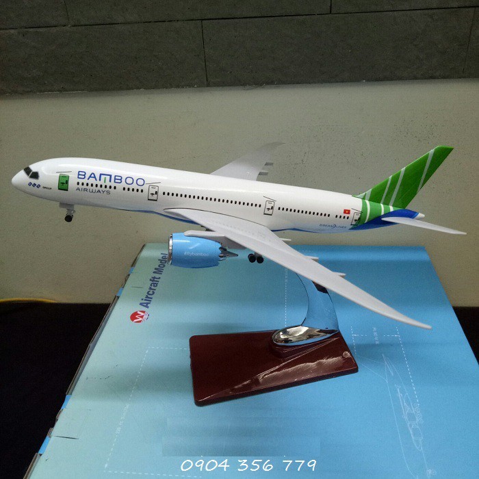 MÔ HÌNH MÁY BAY TĨNH BAMBOO AIRWAYS B787 28CM