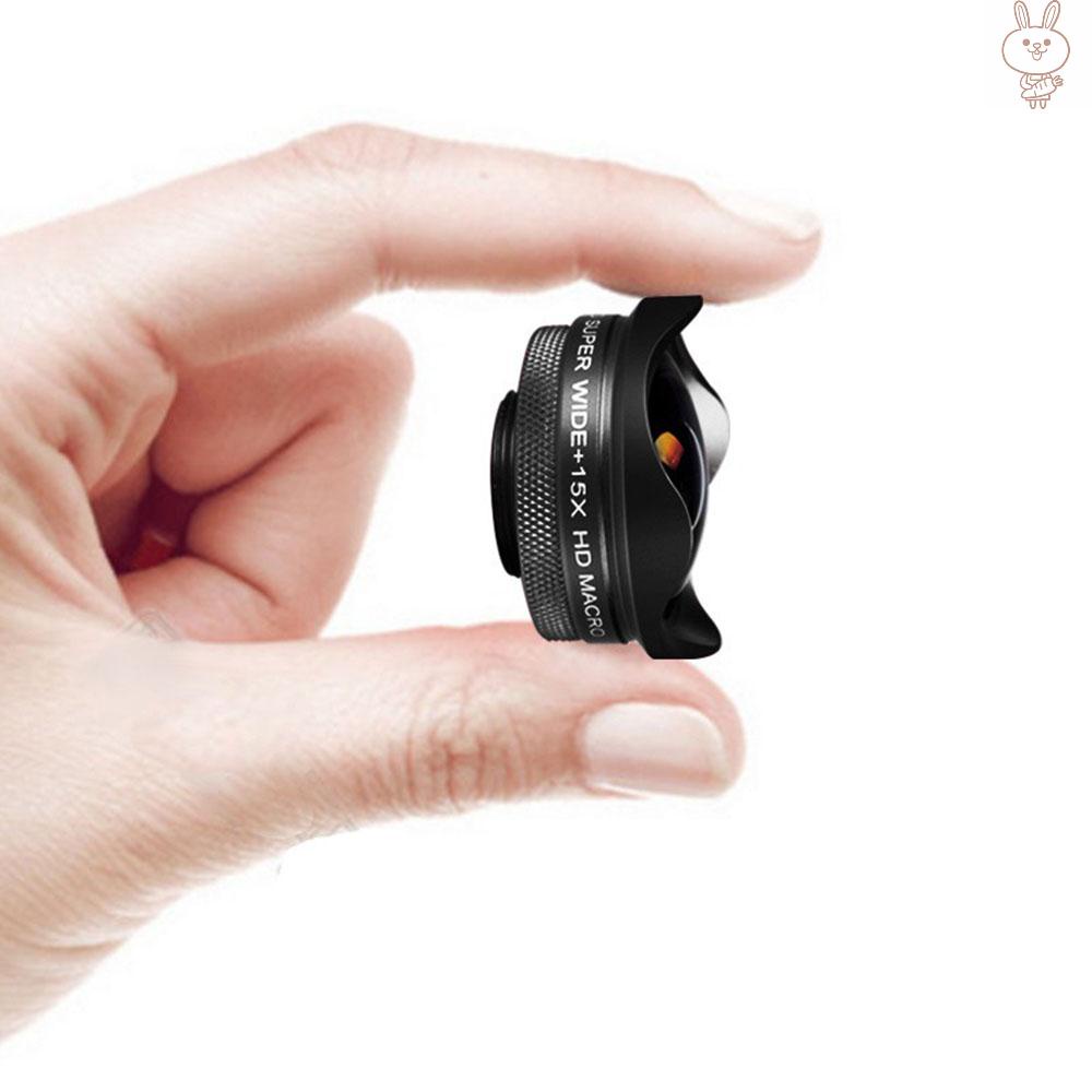 Ống kính Ol 4k Ultra Hd góc rộng 0.45x macro 15x có kẹp thông dụng cho điện thoại thông minh