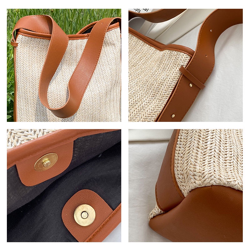 Túi đeo vai YADOU đan cói đơn giản thời trang đi biển cho nữ