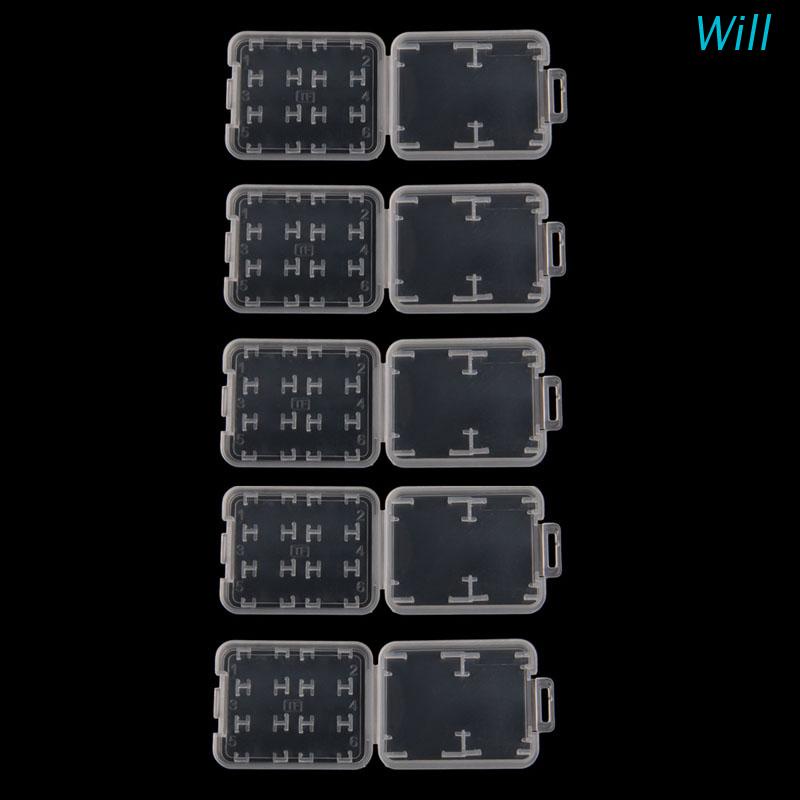 Set 10 Hộp Nhựa Trong Suốt Đựng Thẻ Nhớ SD SDHC