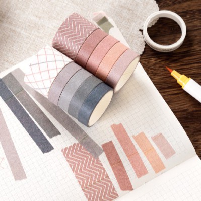 &lt;Ảnh Thật Shop Chụp&gt; Hộp 10 Cuộn Băng Keo Washi Tape Cơ Bản DIY Trang Trí Bullet Journal, Nhật Ký, Sổ Lưu Niệm Teeci676