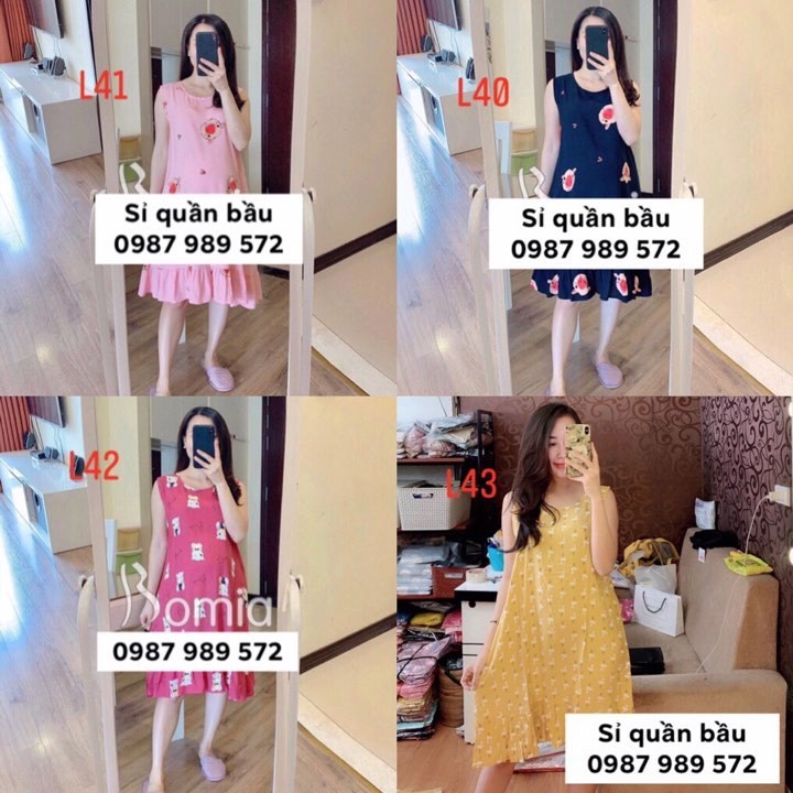 Váy Bầu Lanh Đuôi Cá Siêu Mát Mặc Bầu Và Sau Sinh Hàng Mới