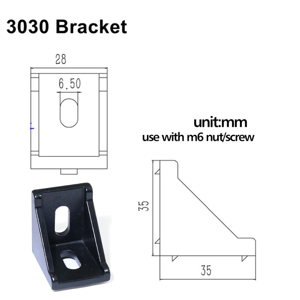 Ke Góc Nhôm Định Hình 3030 Đen