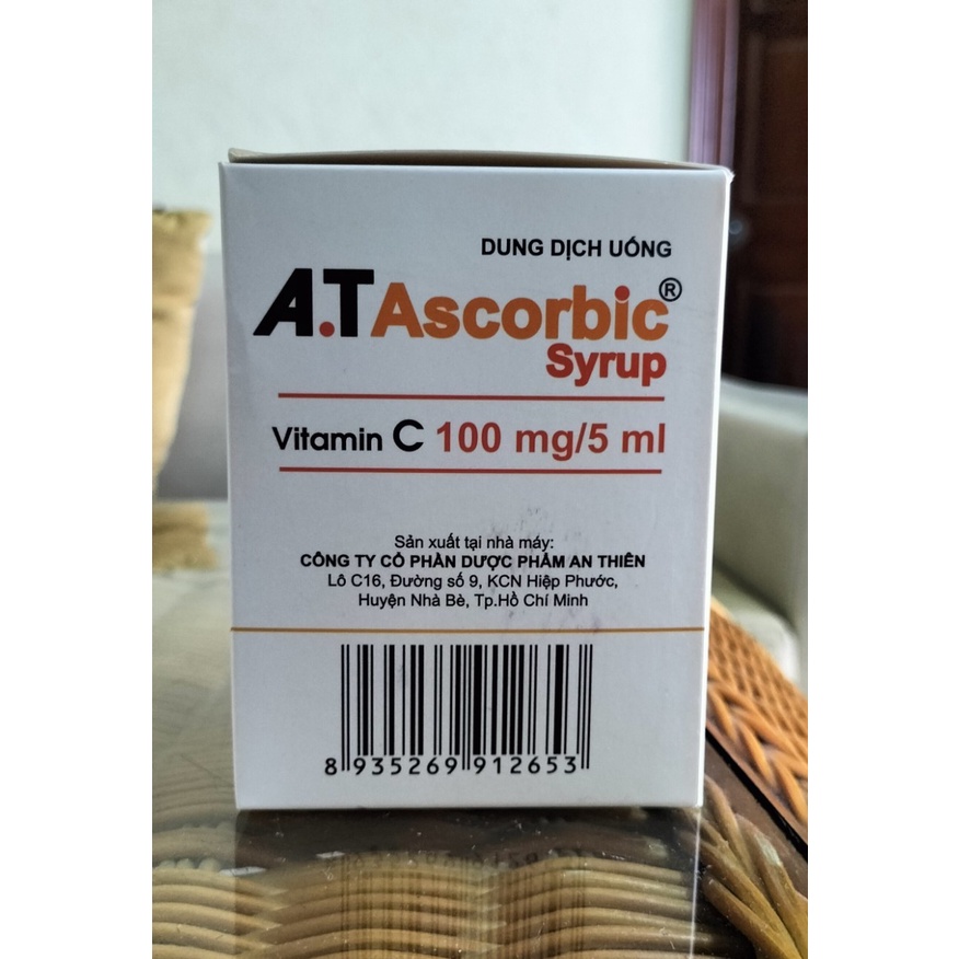 Tăng đề kháng A.T Ascorbic syrup  - Bổ sung vitamin C cho cơ thể hộp 30 ống